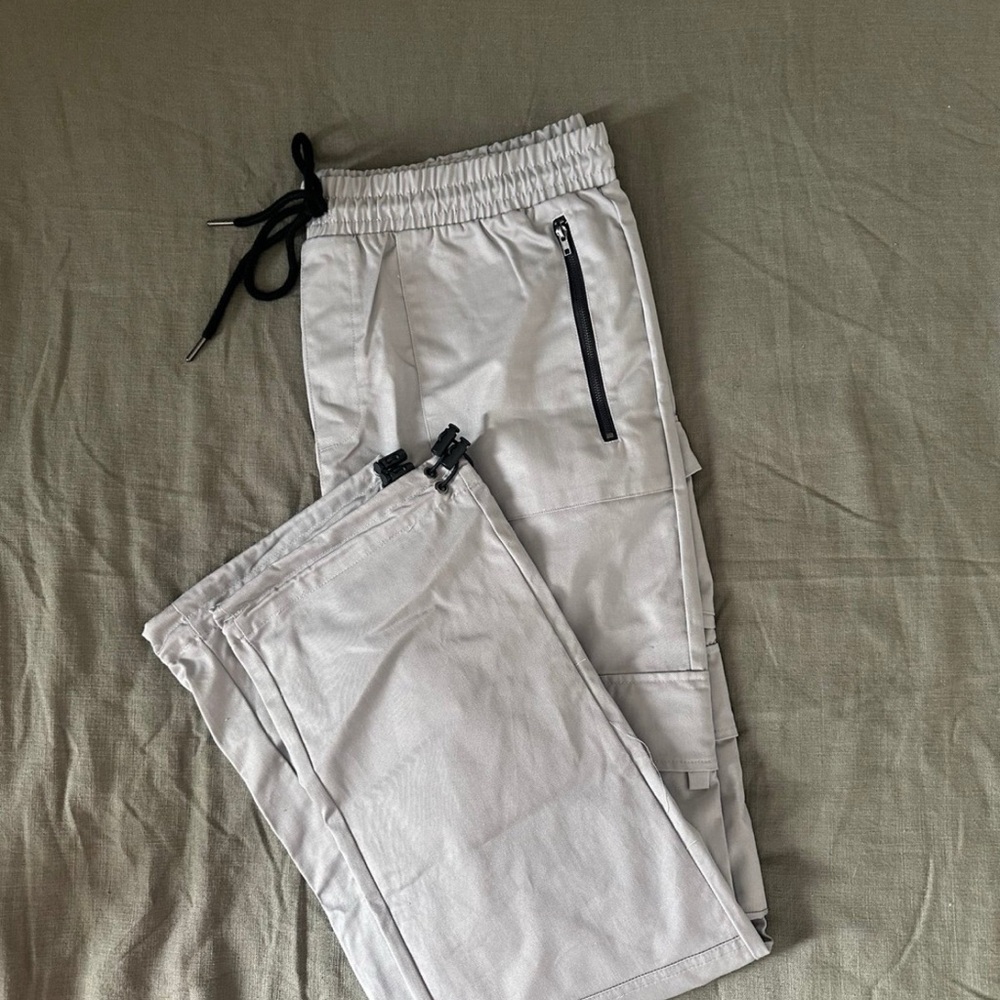 Fashion Nova Gray Joggers with Black Accents
